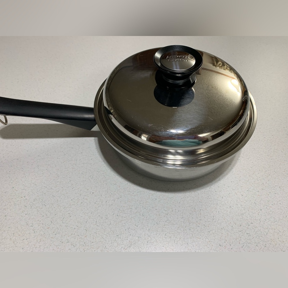 Vintage Amway Queen Multy Ply 18/8 Stainless Steel 2 Pc Cookware Set Sauté Pan